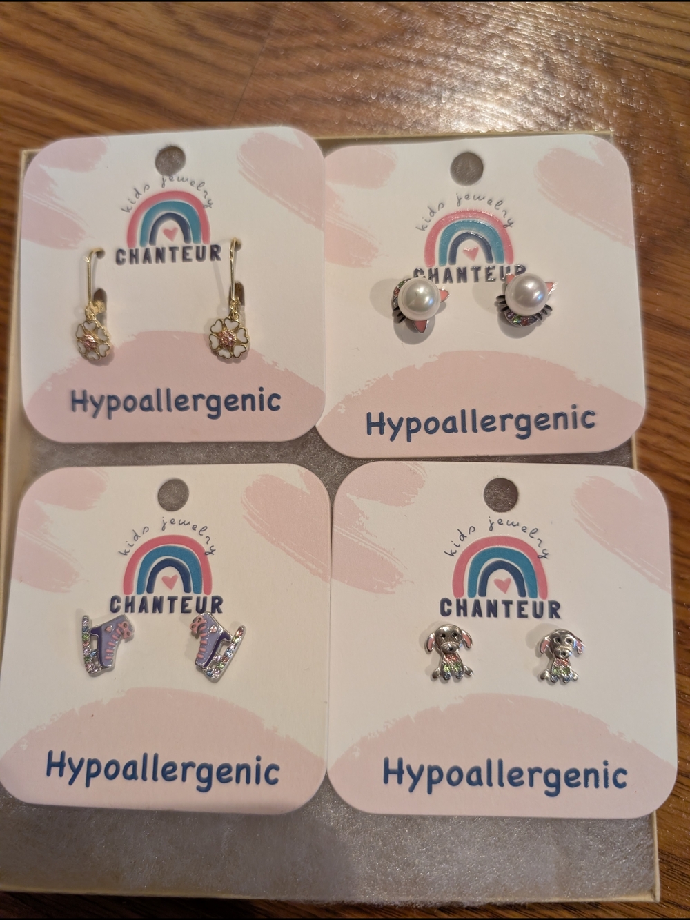 4 Set Of Earrings Chanteur Hypoallergenic Kids Jewelry Accessories